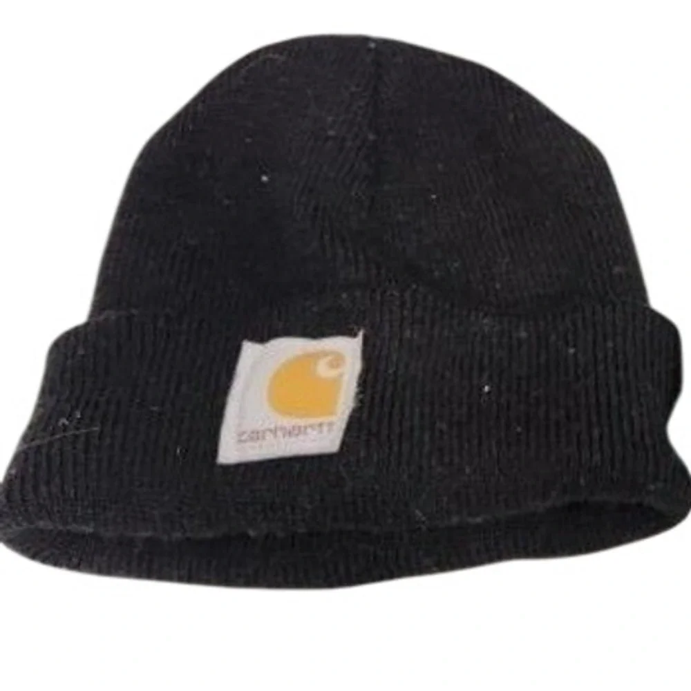 Carhartt Infant Black Acrylic Ribbed Knit Watch Hat Beanie Logo Patch A18